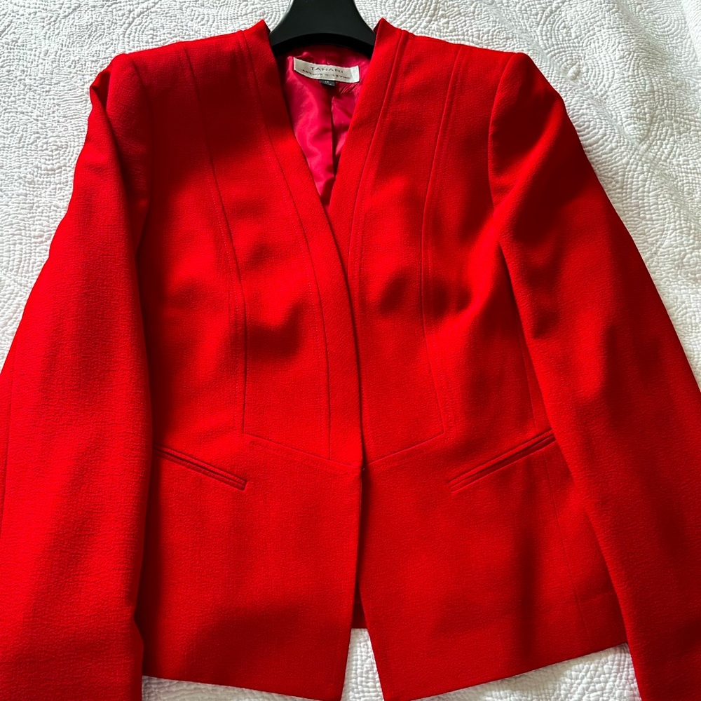 Red Tahari Blazer w/ really cute cut at the waist.